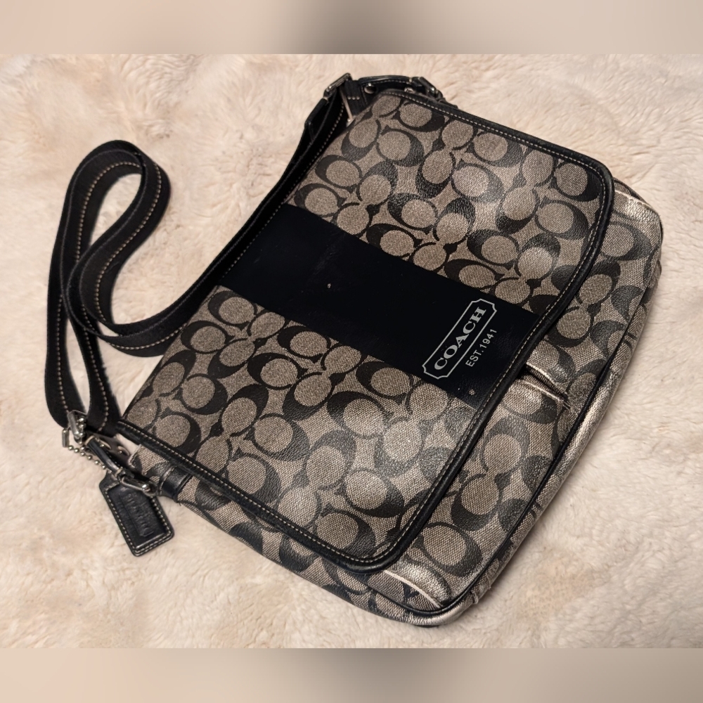 Coach Heritage Stripe Map Bag